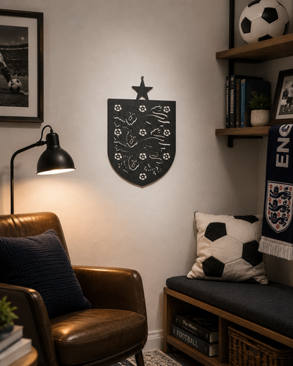 England Crest Metal Wall Art