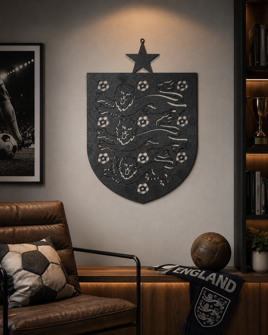 England Crest Metal Wall Art