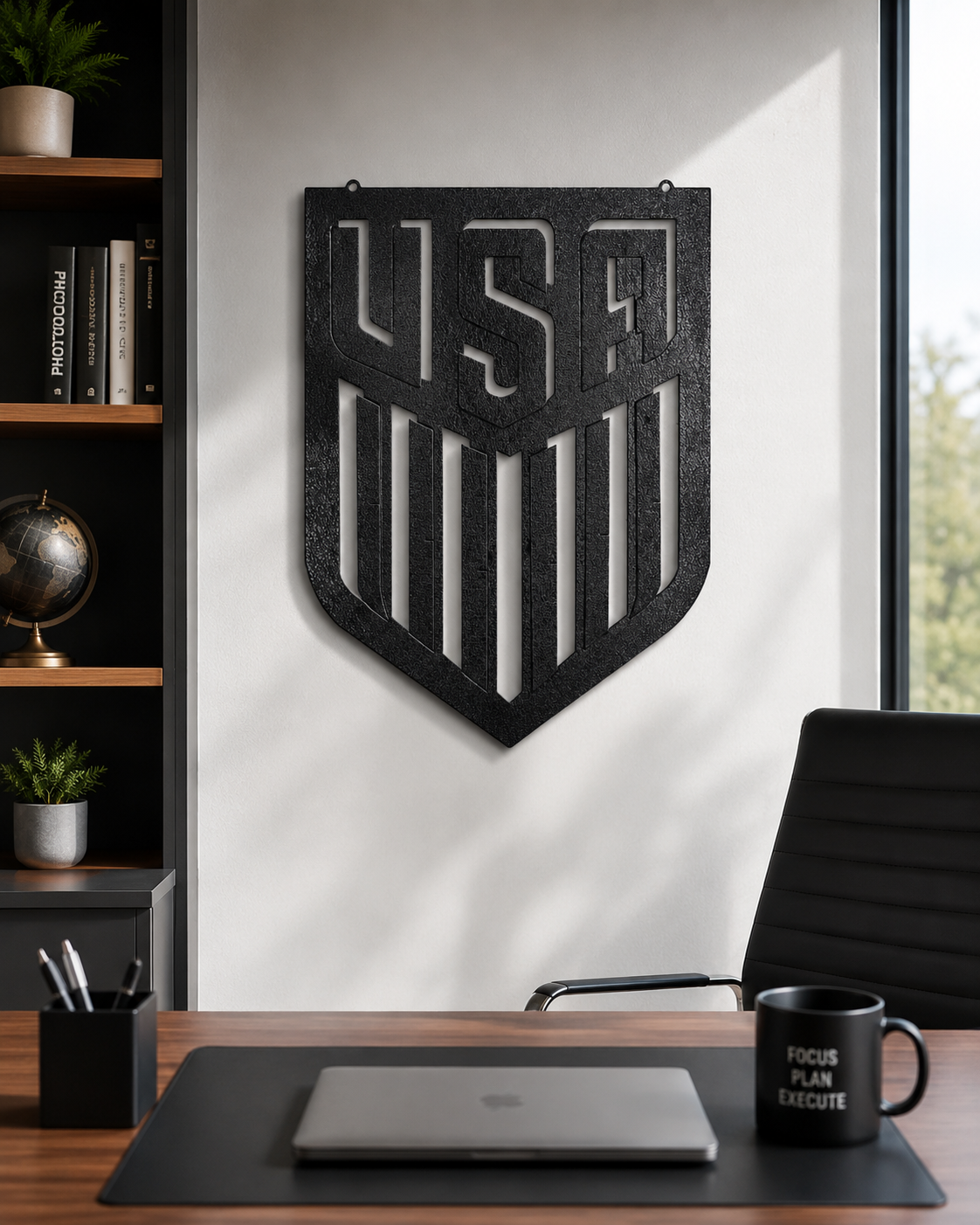 USA Shield Metal Wall Art