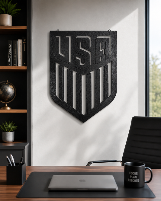 USA Shield Metal Wall Art